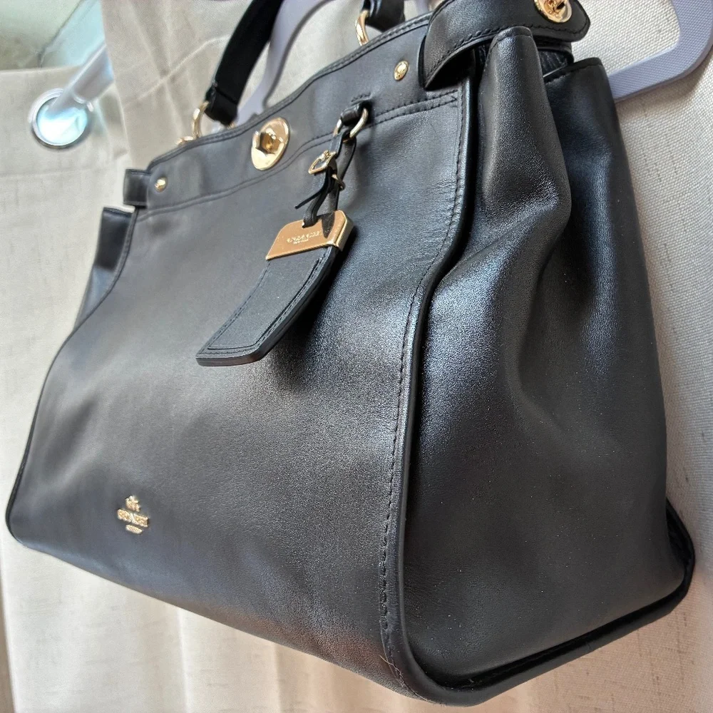 Coach Gramercy Satchel in Black Leather - Picture 2 of 14
